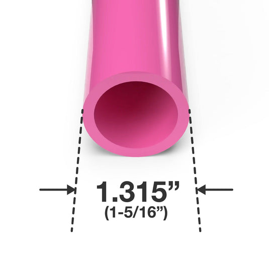 1 in. Sch 40 Furniture Grade PVC Pipe - Pink - FORMUFIT