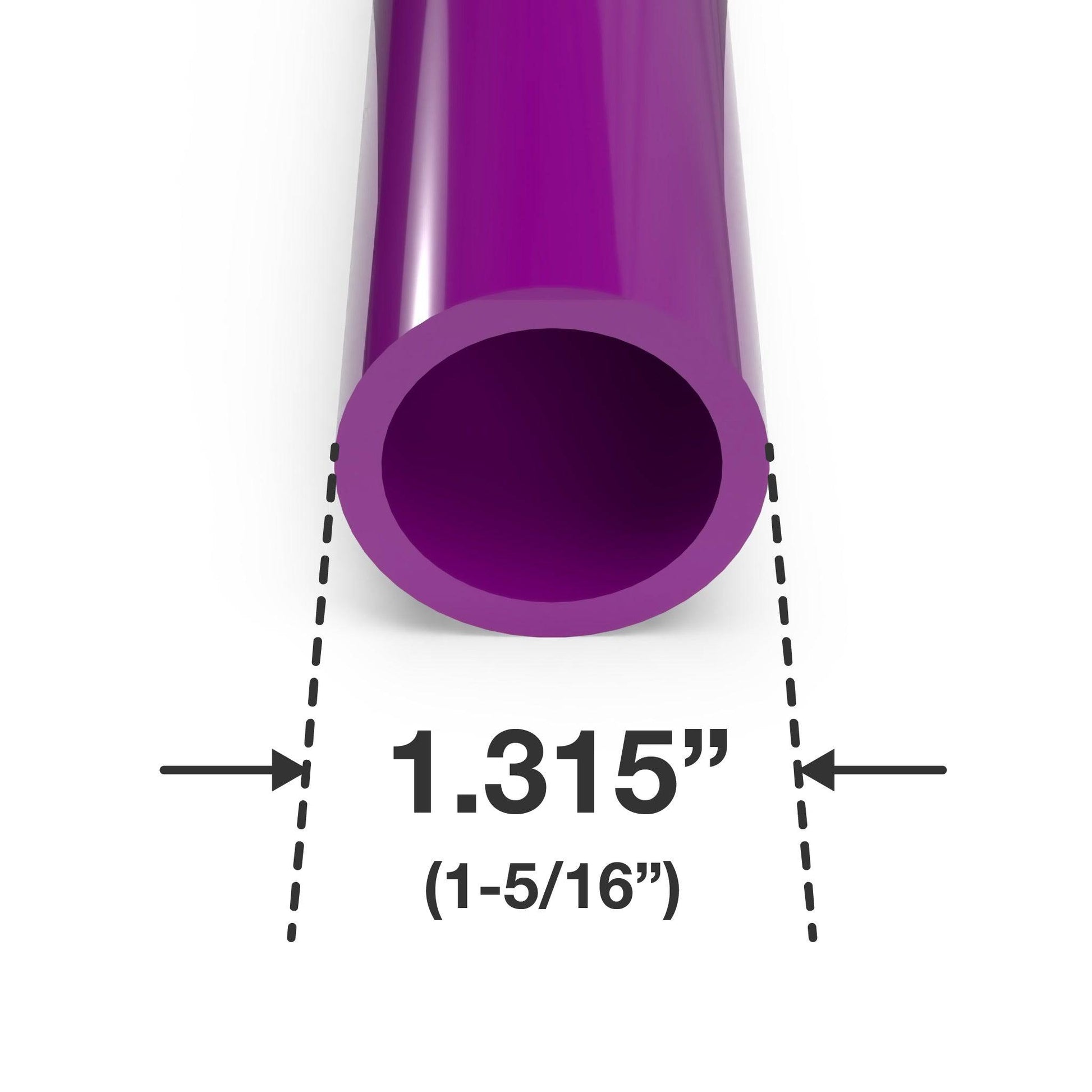 1 in. Sch 40 Furniture Grade PVC Pipe - Purple - FORMUFIT