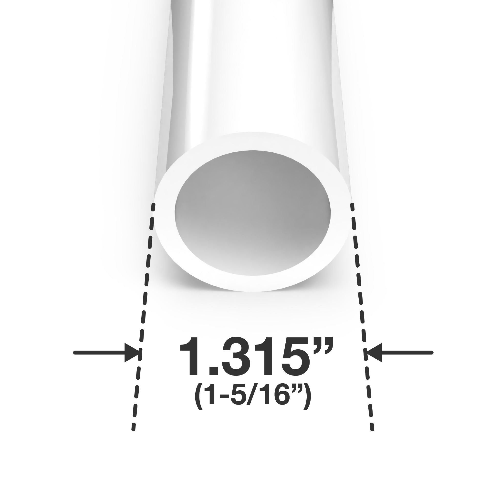 1 in. Sch 40 Furniture Grade PVC Pipe - White - FORMUFIT