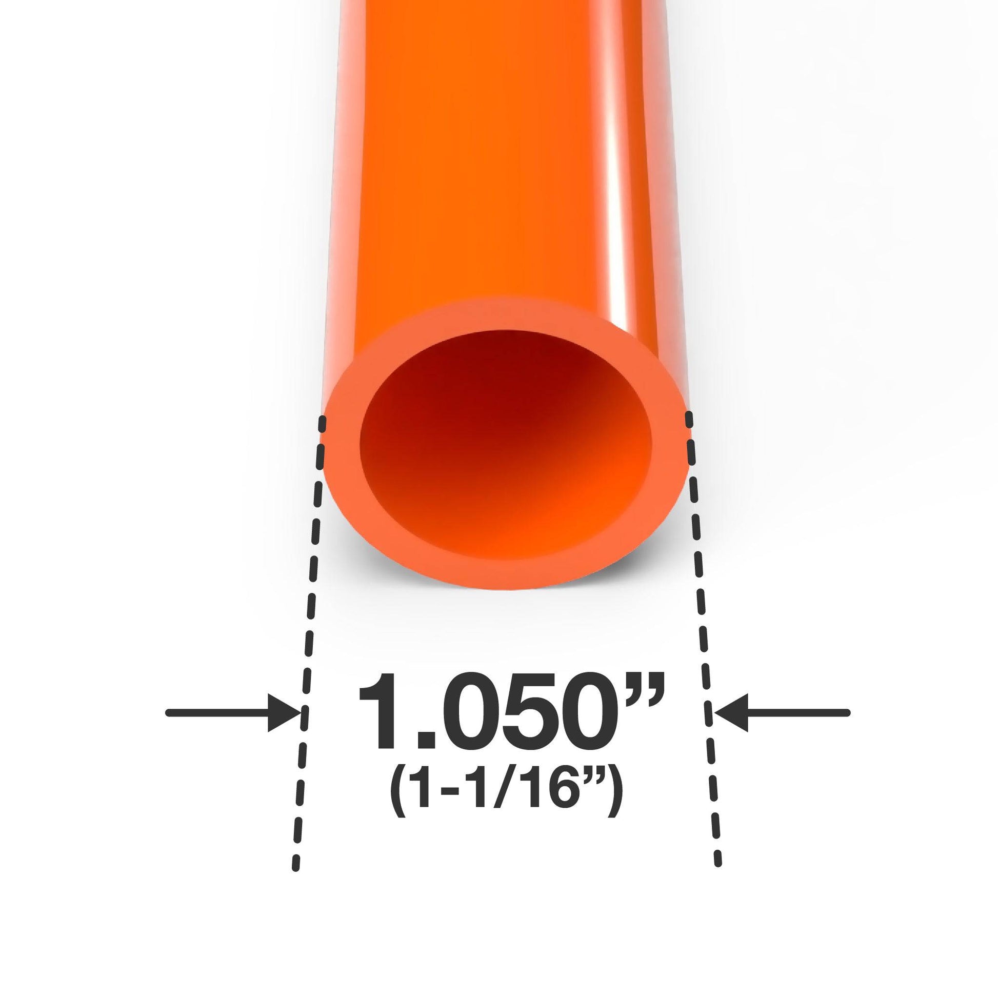 3/4 in. Sch 40 Furniture Grade PVC Pipe - Orange - FORMUFIT