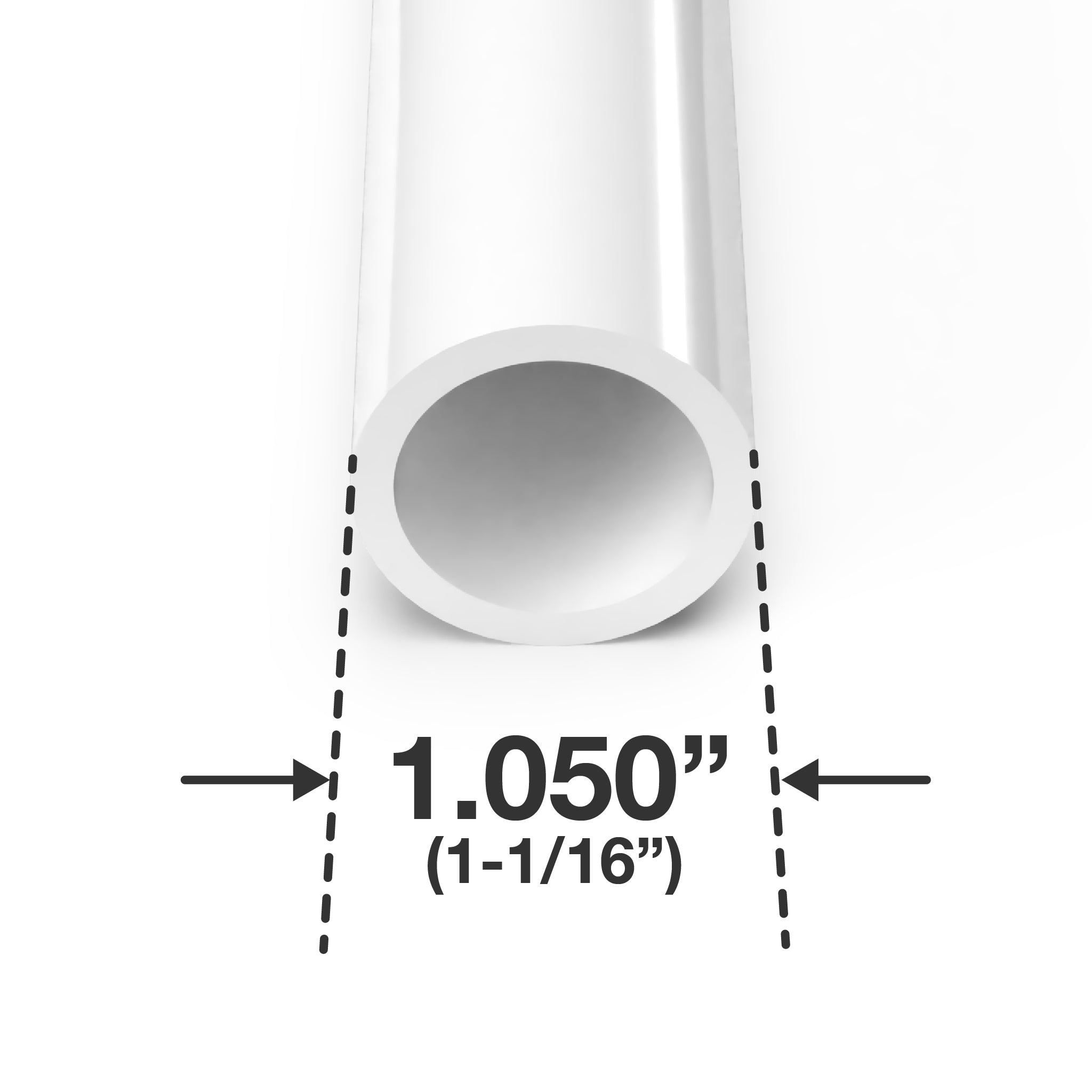 3/4 in. Sch 40 Furniture Grade PVC Pipe - White - FORMUFIT