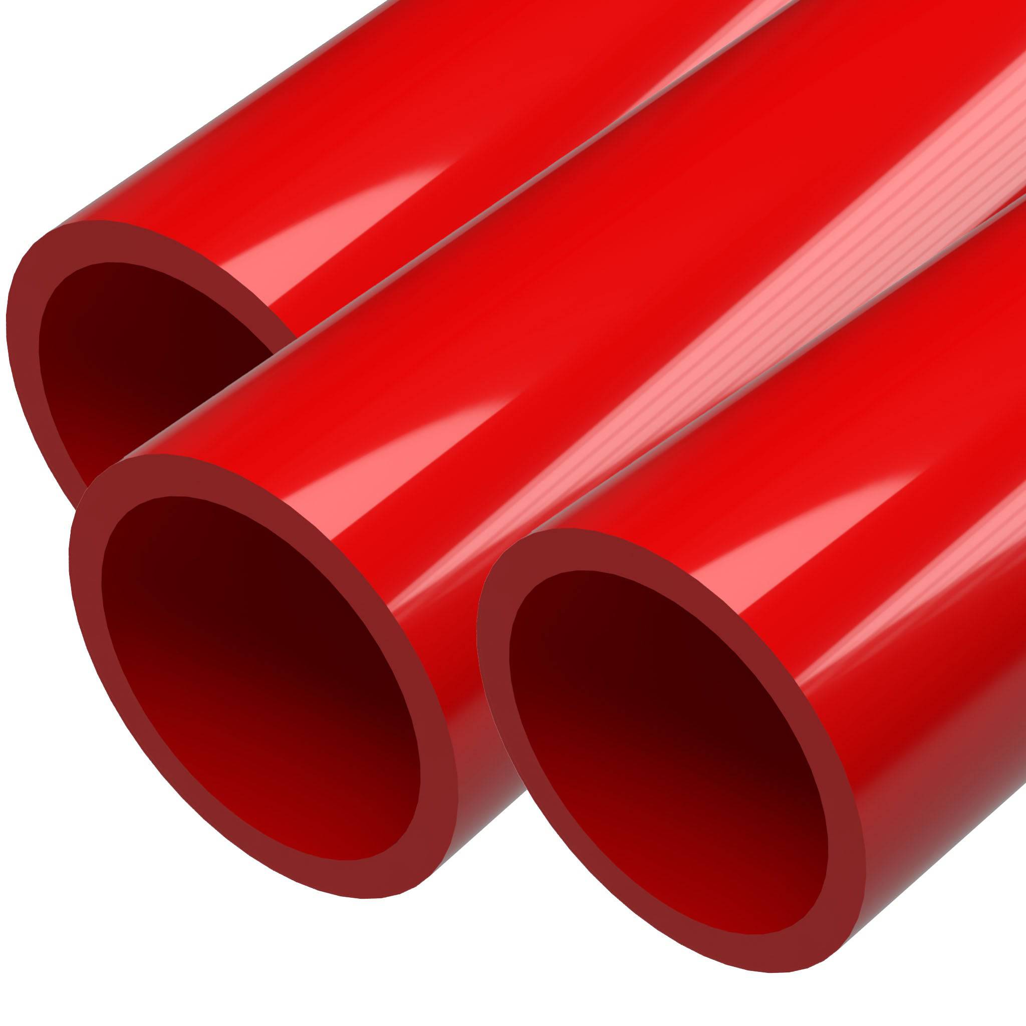 1-1/2 in. Sch 40 Furniture Grade PVC Pipe - Red - FORMUFIT