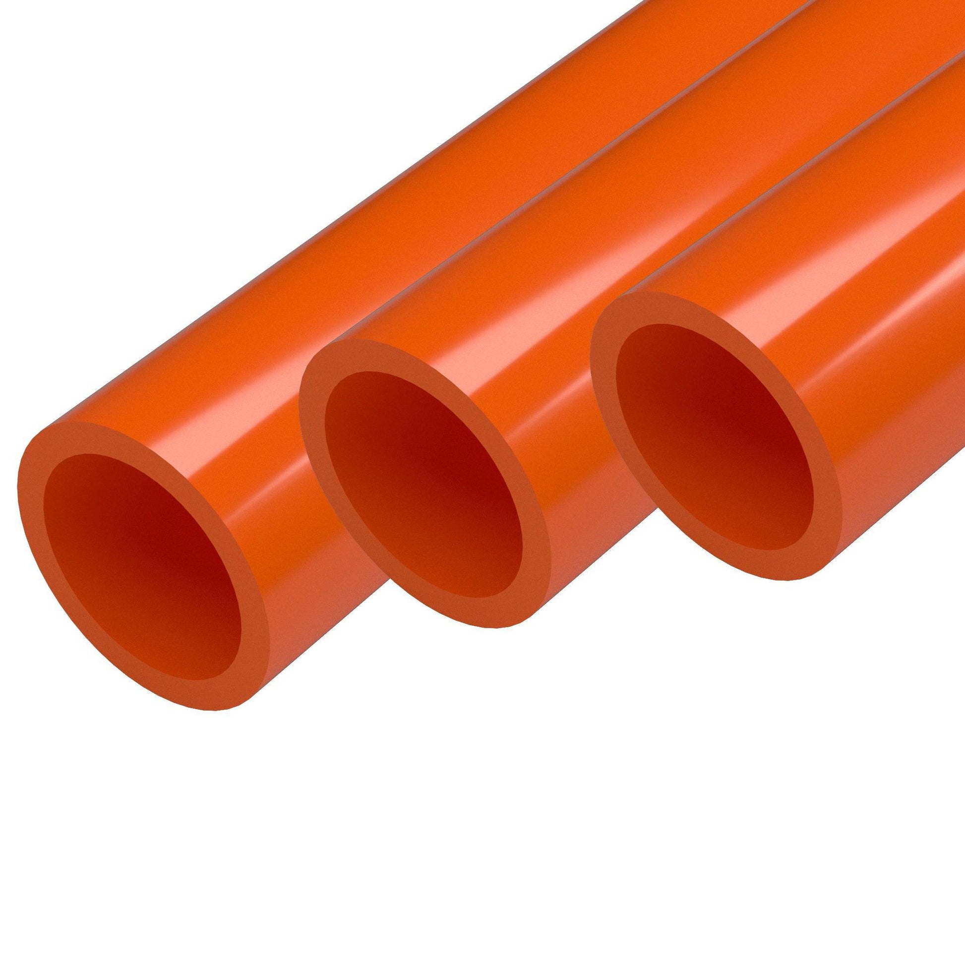 1-1/4 in. Sch 40 Furniture Grade PVC Pipe - Orange - FORMUFIT