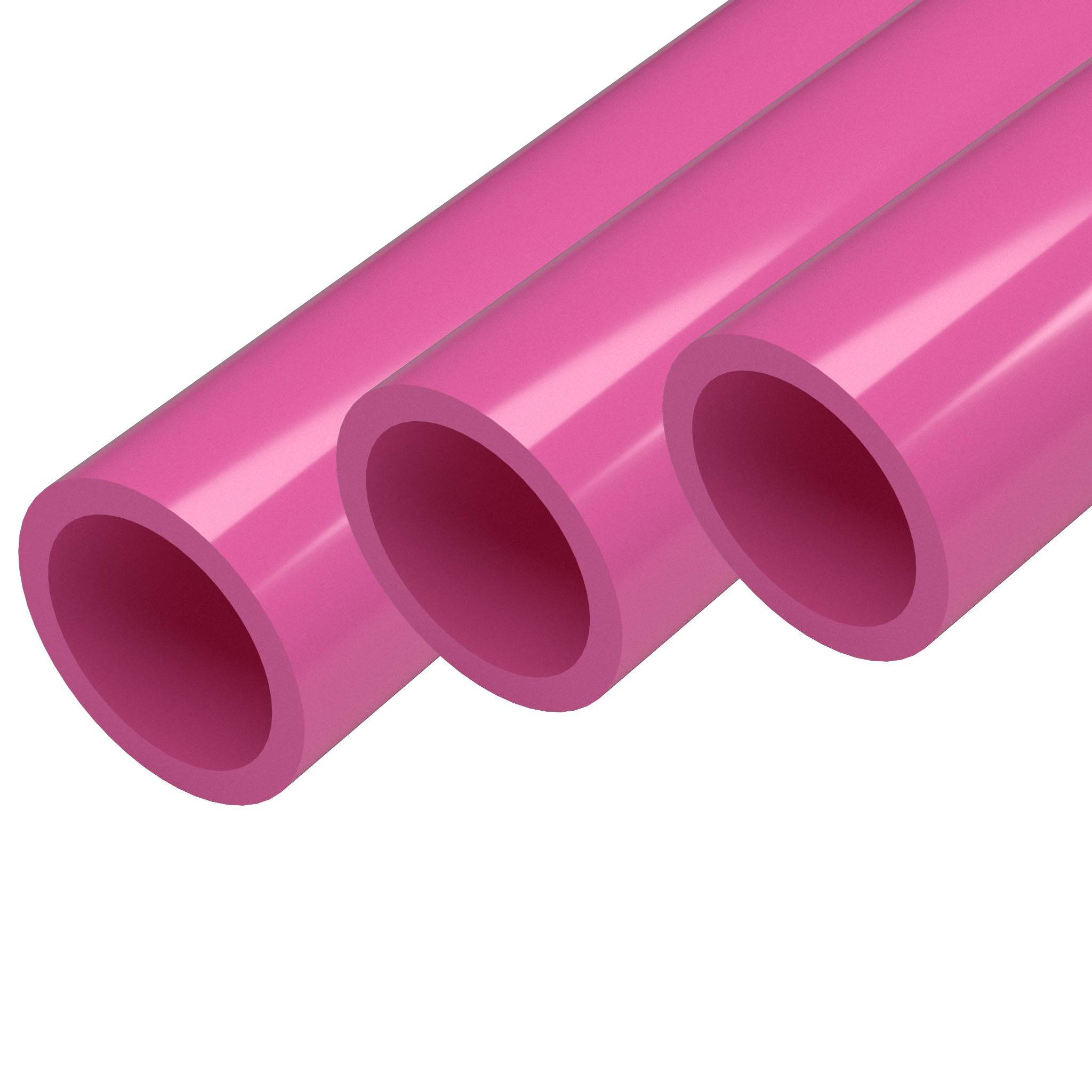 1-1/4 in. Sch 40 Furniture Grade PVC Pipe - Pink - FORMUFIT