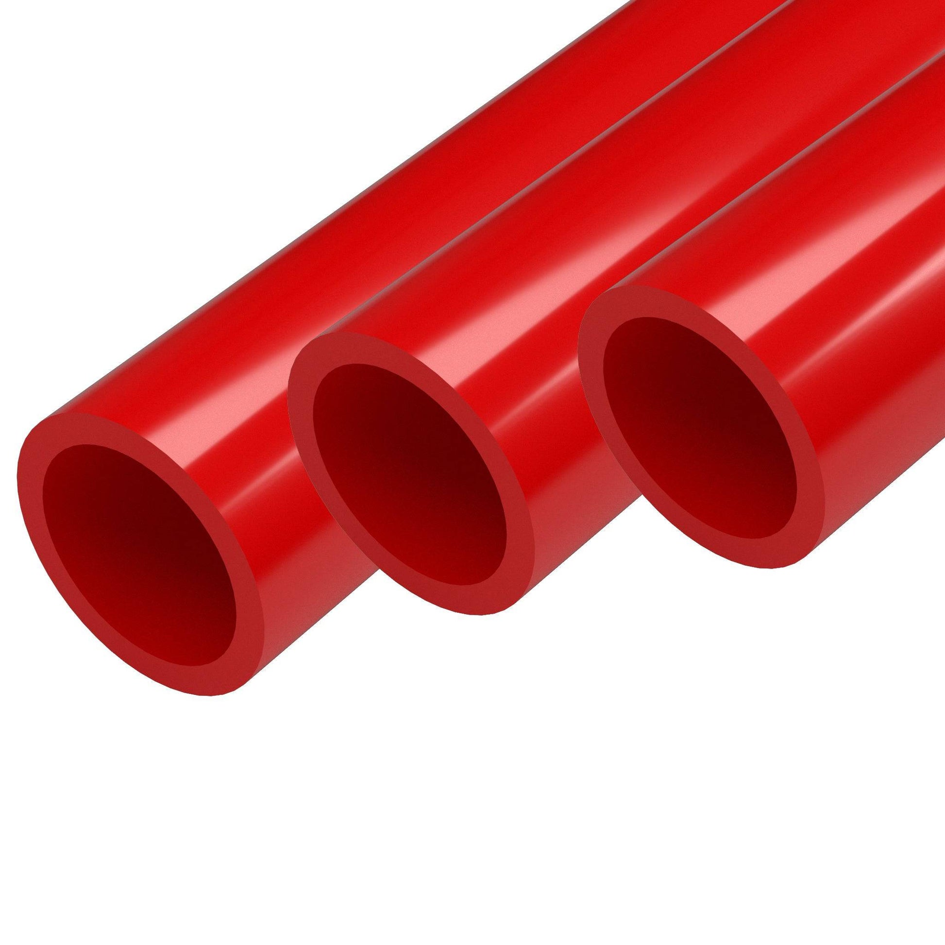 1-1/4 in. Sch 40 Furniture Grade PVC Pipe - Red - FORMUFIT