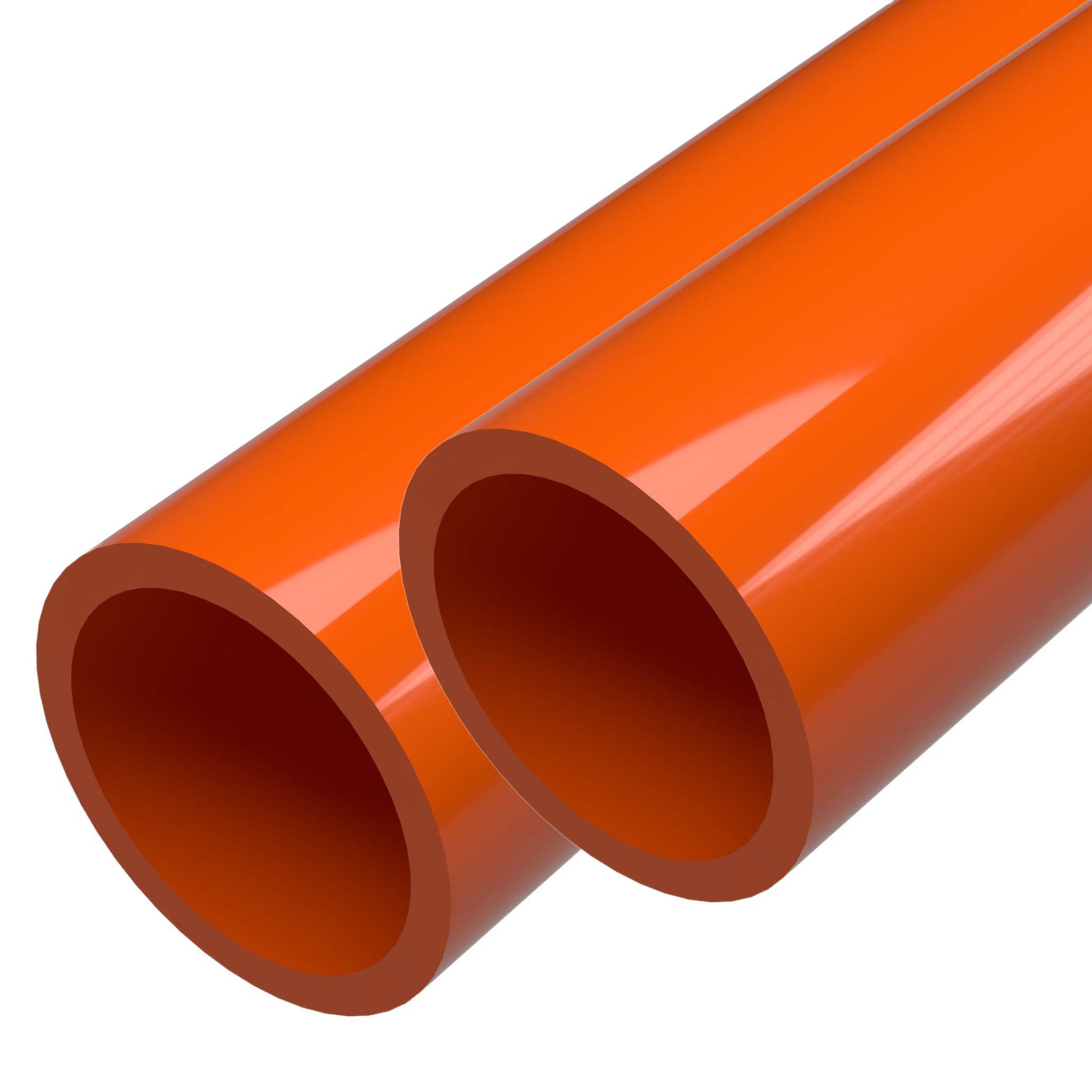 1-1/2 in. Sch 40 Furniture Grade PVC Pipe - Orange - FORMUFIT