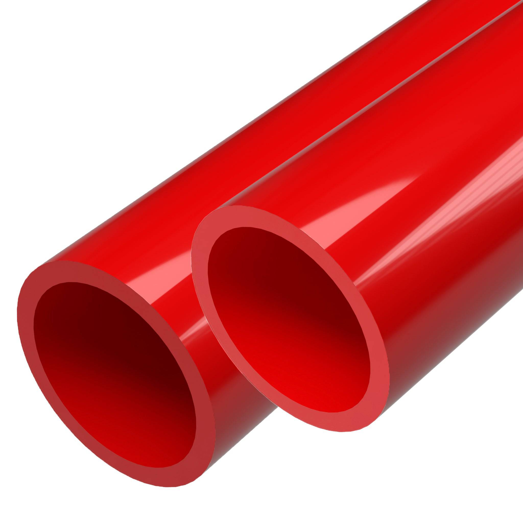 1-1/2 in. Sch 40 Furniture Grade PVC Pipe - Red - FORMUFIT