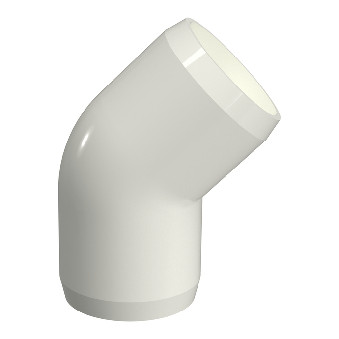 Closeout - 45 Degree Elbow PVC Fitting - Furniture Grade - FORMUFIT