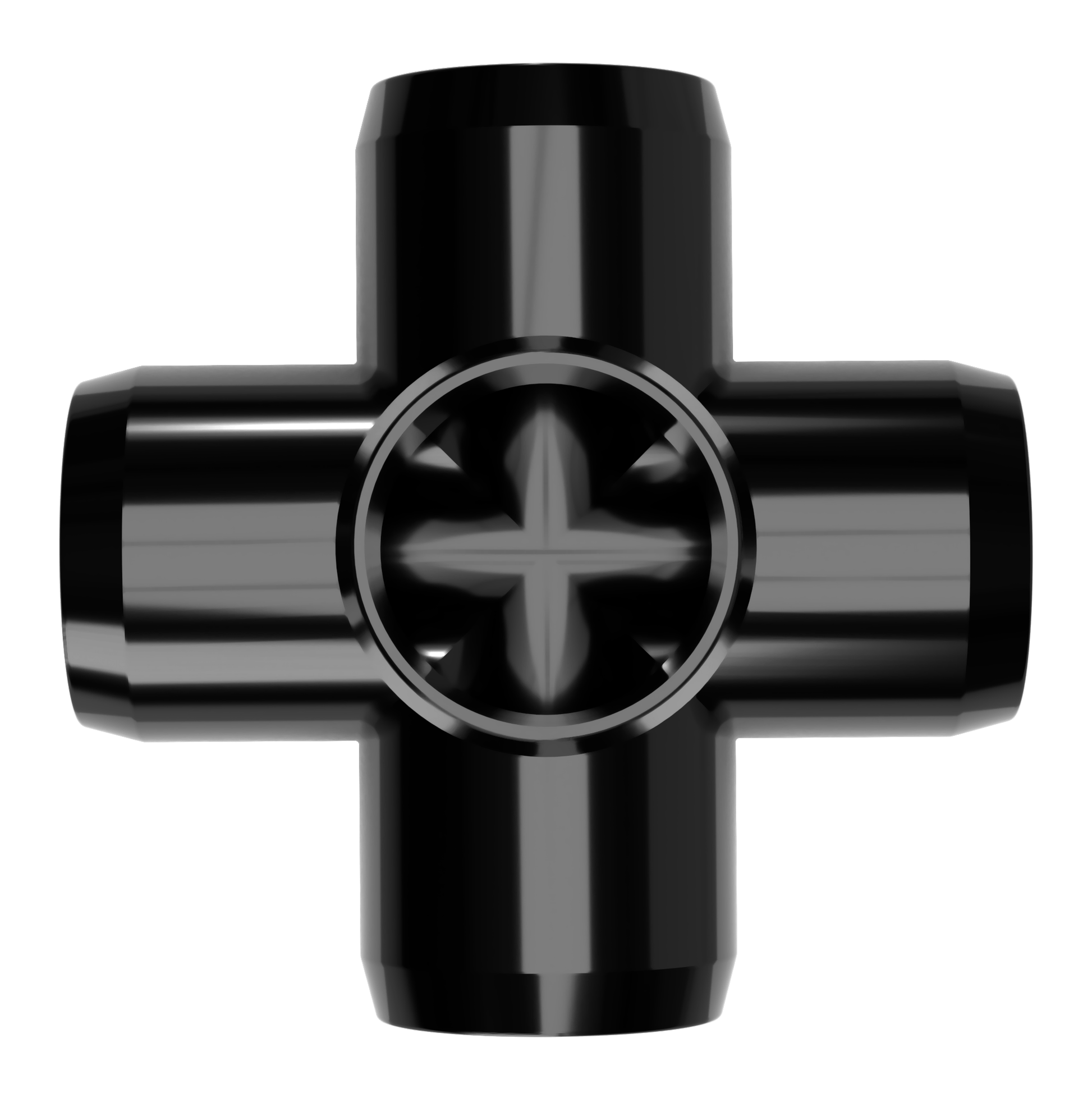 1-1/2 in. 5-Way Furniture Grade PVC Cross Fitting - Black - FORMUFIT