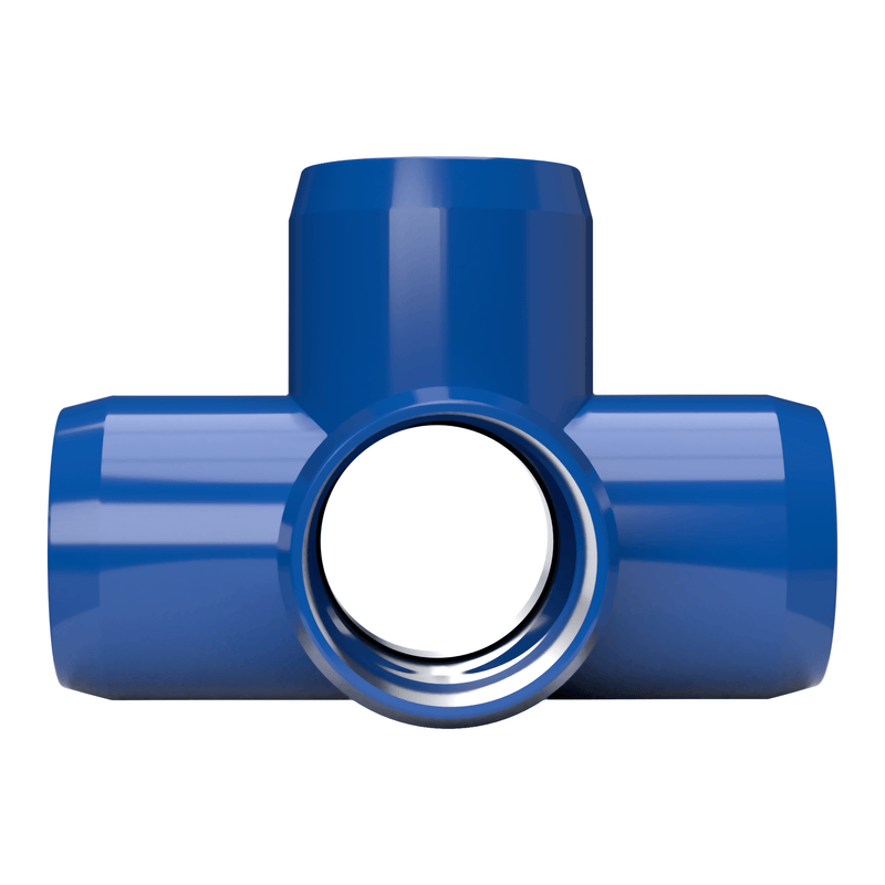 Load image into Gallery viewer, 1-1/2 in. 5-Way Furniture Grade PVC Cross Fitting - Blue - FORMUFIT
