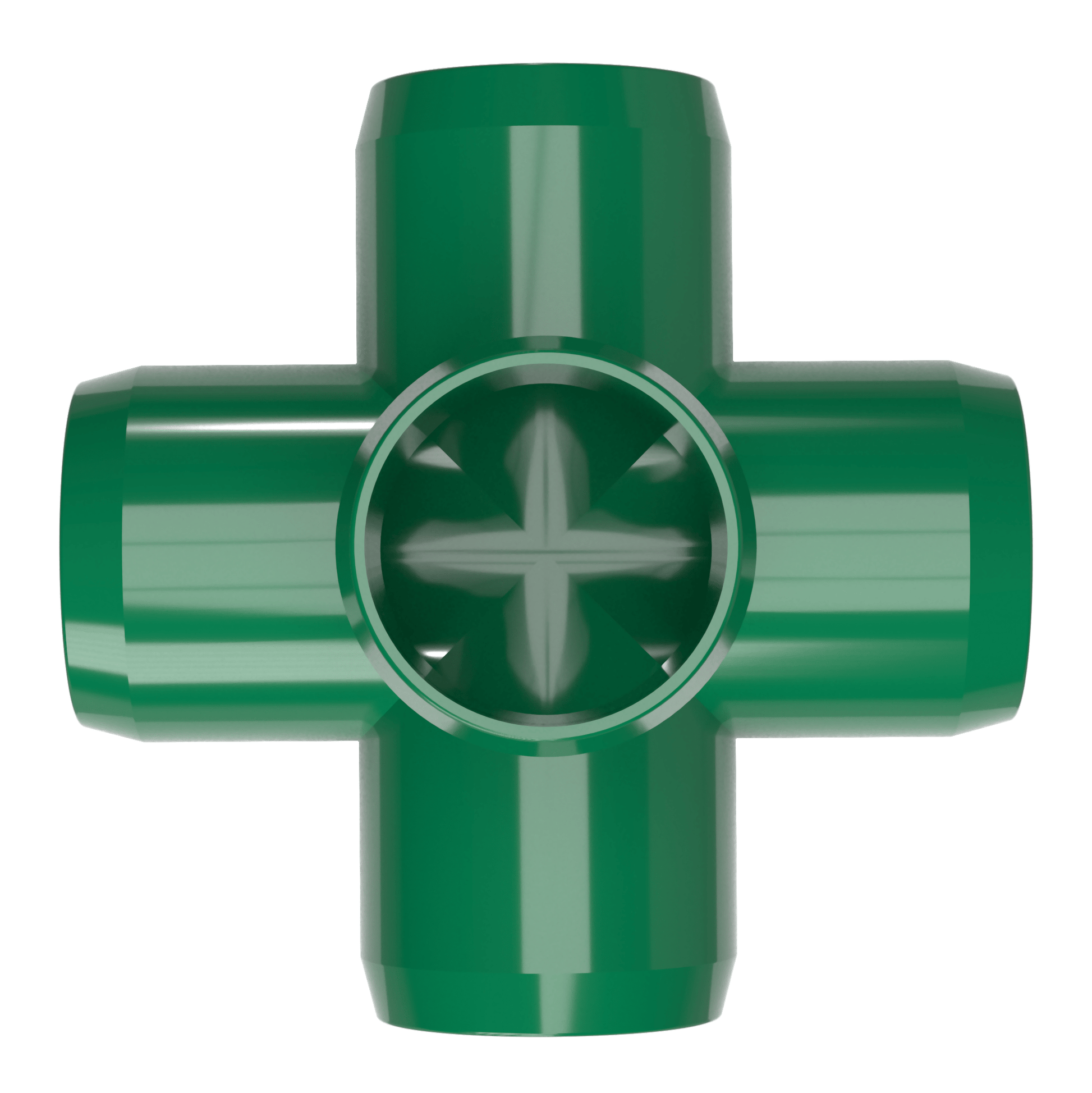 1-1/2 in. 5-Way Furniture Grade PVC Cross Fitting - Green - FORMUFIT