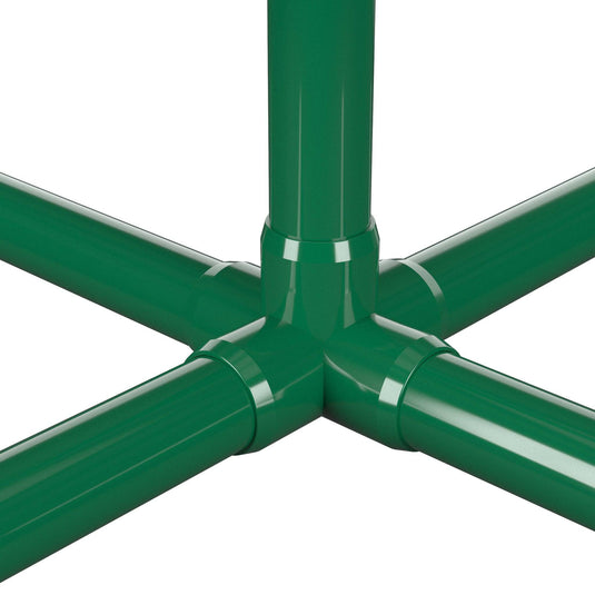 1-1/2 in. 5-Way Furniture Grade PVC Cross Fitting - Green - FORMUFIT
