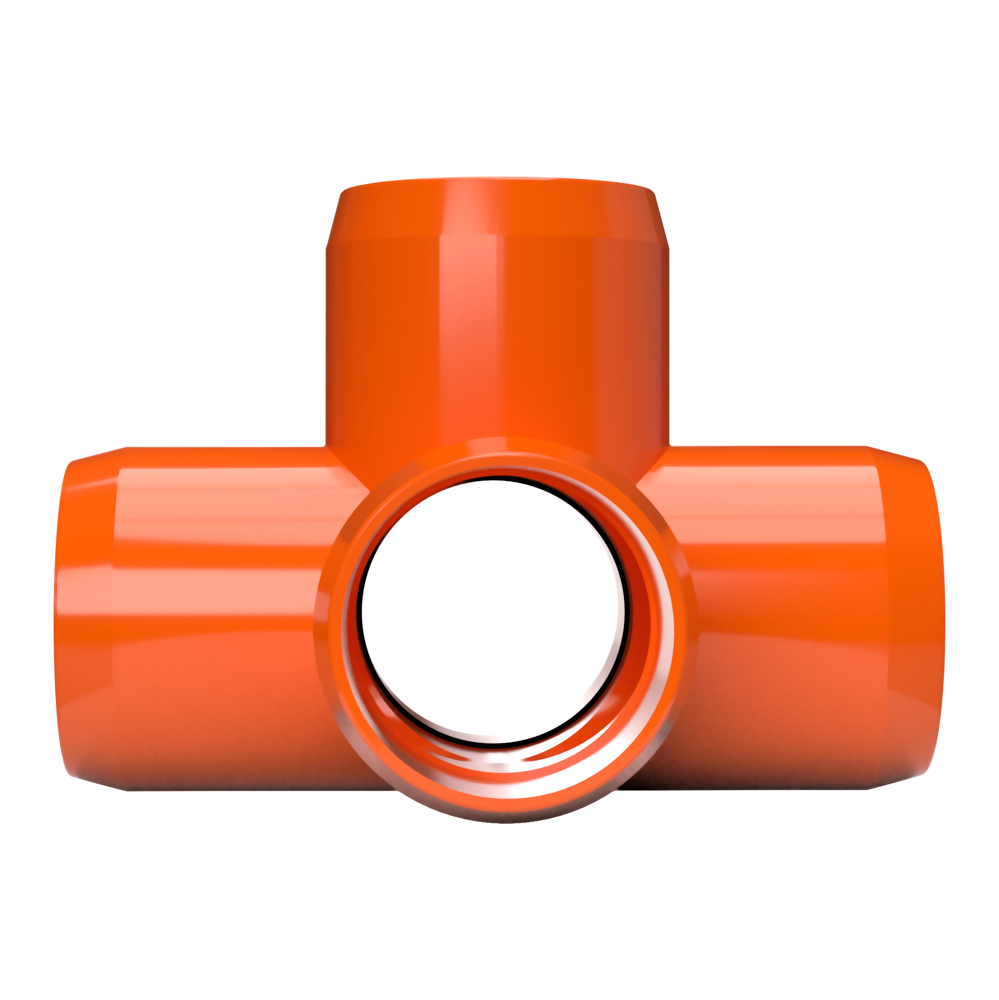 1-1/2 in. 5-Way Furniture Grade PVC Cross Fitting - Orange - FORMUFIT