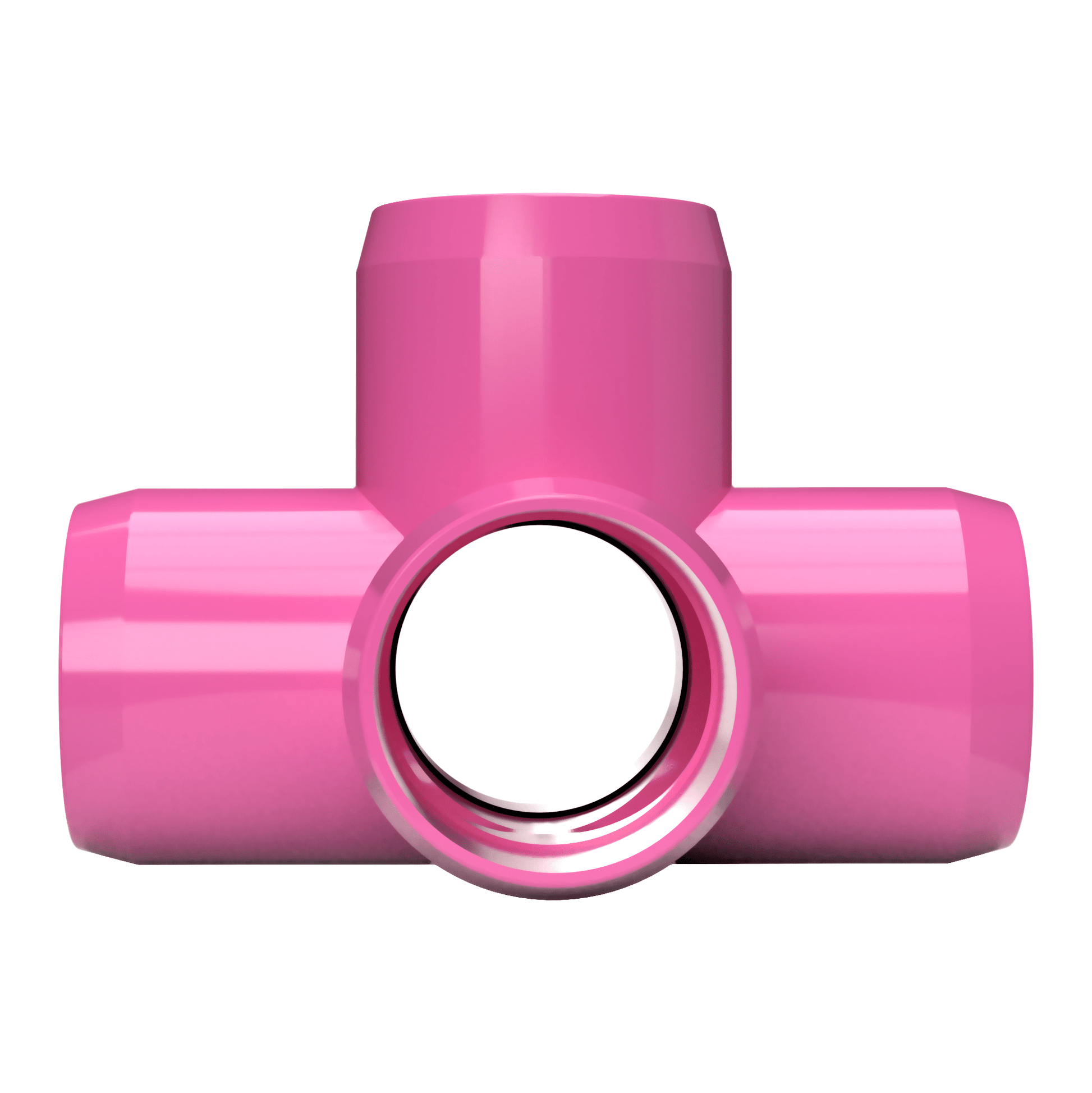 1-1/2 in. 5-Way Furniture Grade PVC Cross Fitting - Pink - FORMUFIT