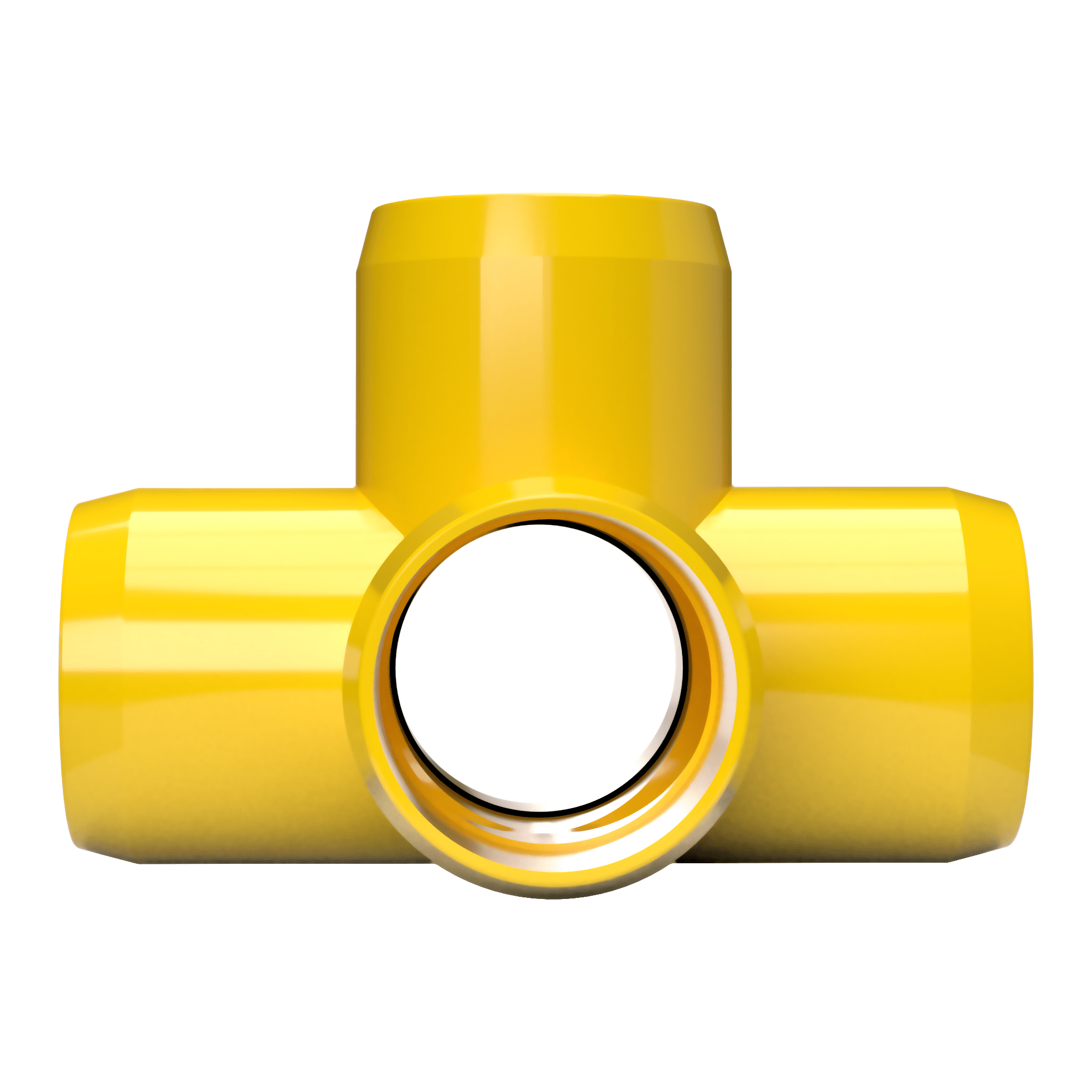 1-1/2 in. 5-Way Furniture Grade PVC Cross Fitting - Yellow - FORMUFIT