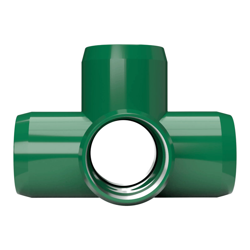 Load image into Gallery viewer, 1-1/4 in. 5-Way Furniture Grade PVC Cross Fitting - Green - FORMUFIT
