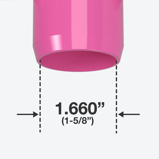 1-1/4 in. 5-Way Furniture Grade PVC Cross Fitting - Pink - FORMUFIT