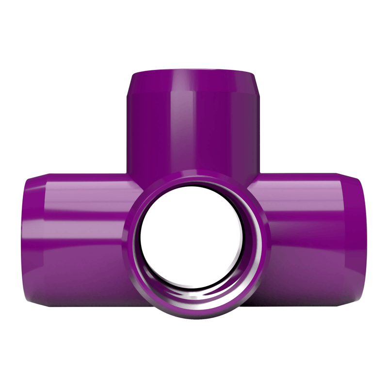 Load image into Gallery viewer, 1-1/4 in. 5-Way Furniture Grade PVC Cross Fitting - Purple - FORMUFIT
