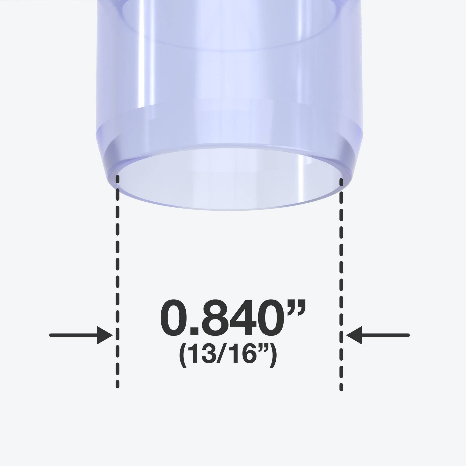 1/2 in. 5-Way Furniture Grade PVC Cross Fitting - Clear - FORMUFIT