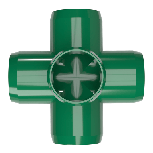 1/2 in. 5-Way Furniture Grade PVC Cross Fitting - Green - FORMUFIT