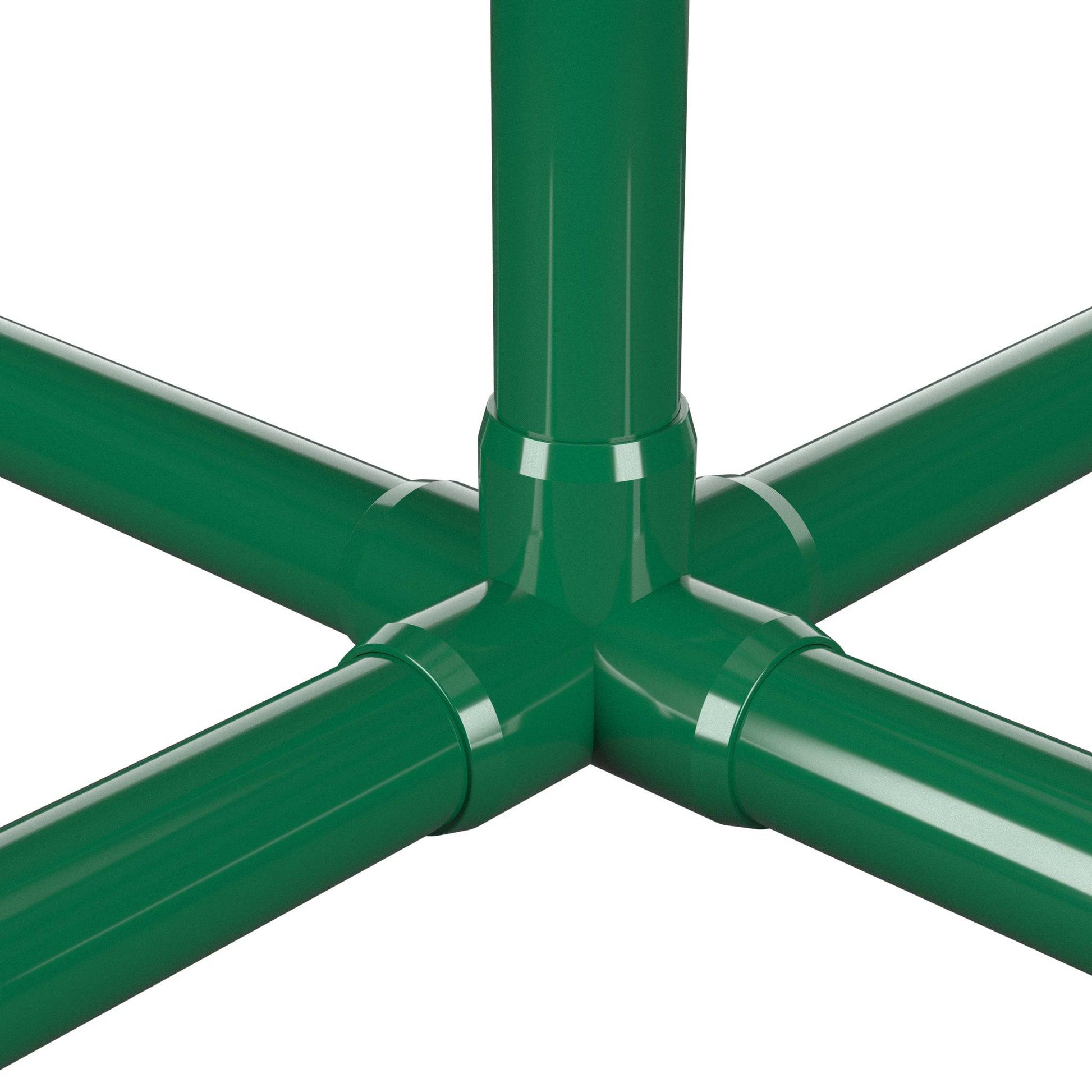 1/2 in. 5-Way Furniture Grade PVC Cross Fitting - Green - FORMUFIT