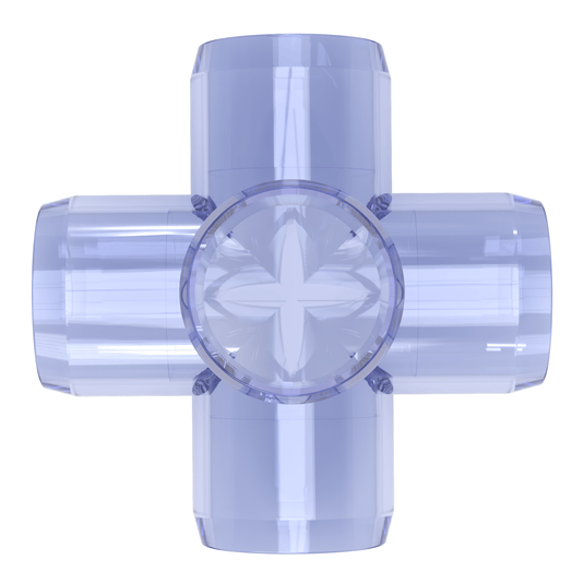 1 in. 5-Way Furniture Grade PVC Cross Fitting - Clear - FORMUFIT
