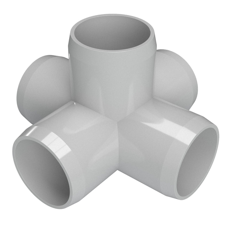 Load image into Gallery viewer, 1 in. 5-Way Furniture Grade PVC Cross Fitting - Gray - FORMUFIT
