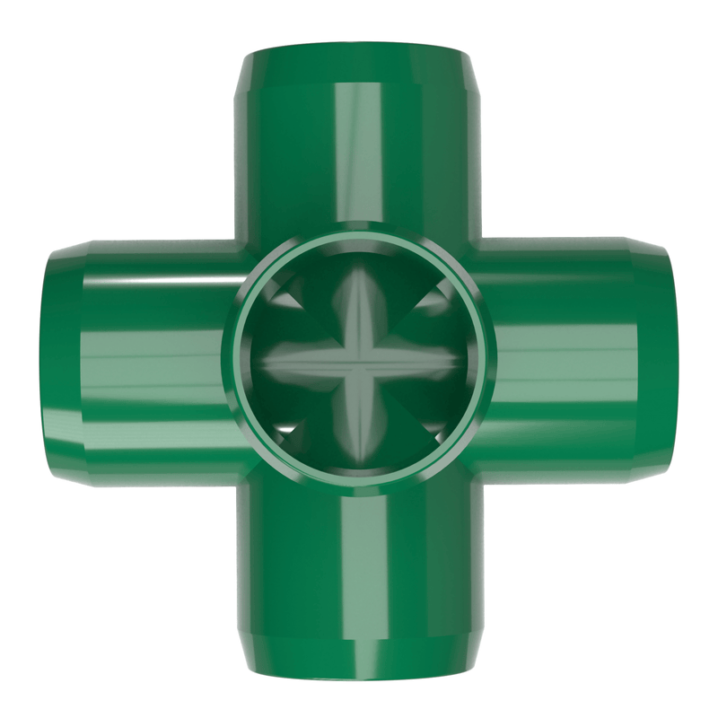 Load image into Gallery viewer, 1 in. 5-Way Furniture Grade PVC Cross Fitting - Green - FORMUFIT
