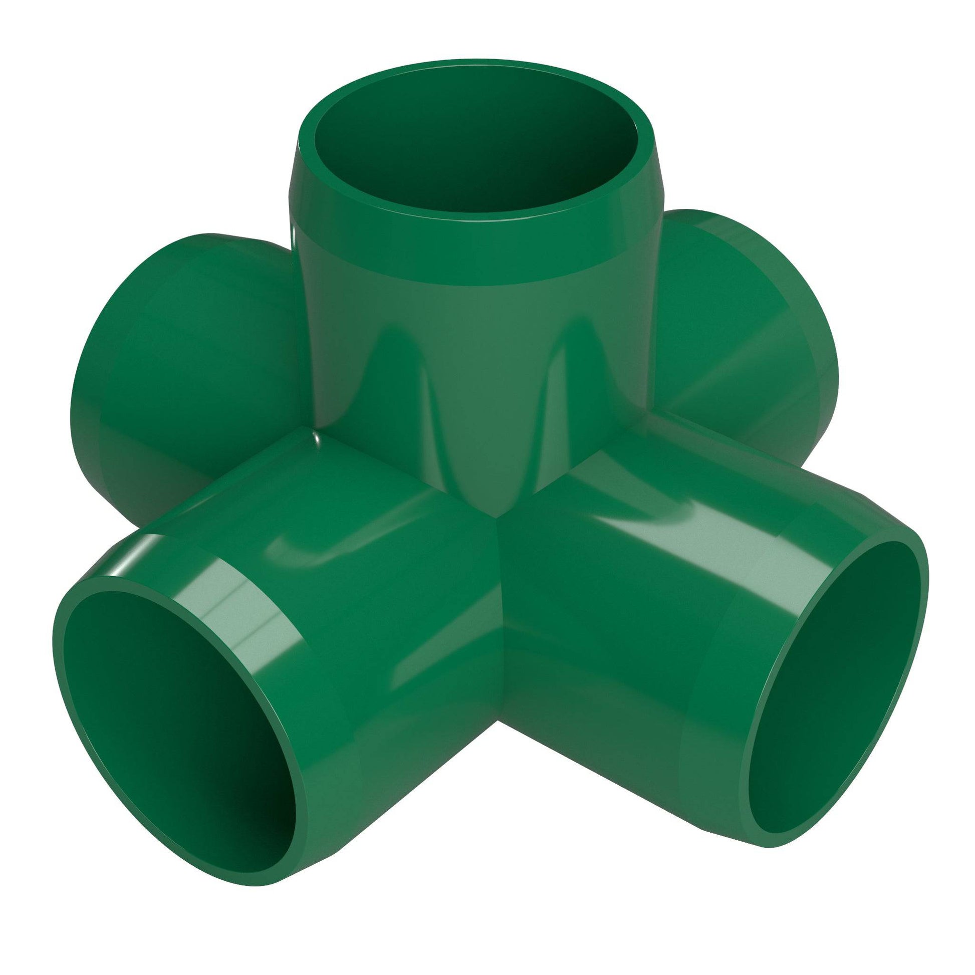 1 in. 5-Way Furniture Grade PVC Cross Fitting - Green - FORMUFIT