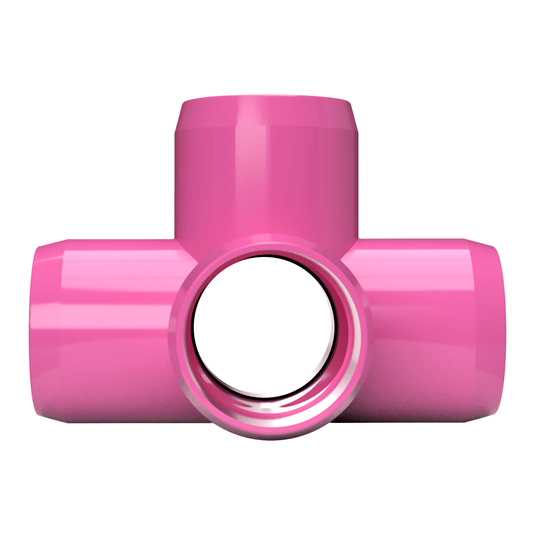 1 in. 5-Way Furniture Grade PVC Cross Fitting - Pink - FORMUFIT