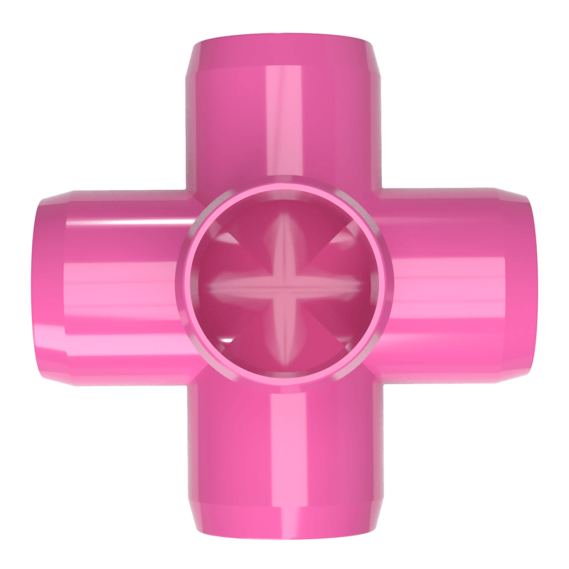 Load image into Gallery viewer, 1 in. 5-Way Furniture Grade PVC Cross Fitting - Pink - FORMUFIT
