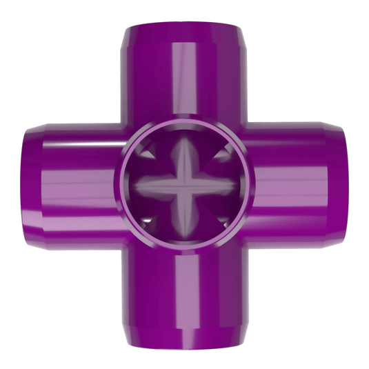 1 in. 5-Way Furniture Grade PVC Cross Fitting - Purple - FORMUFIT