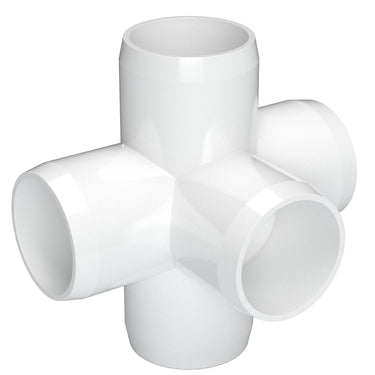 3/4 in. 5-Way Furniture Grade PVC Cross Fitting - White | FORMUFIT