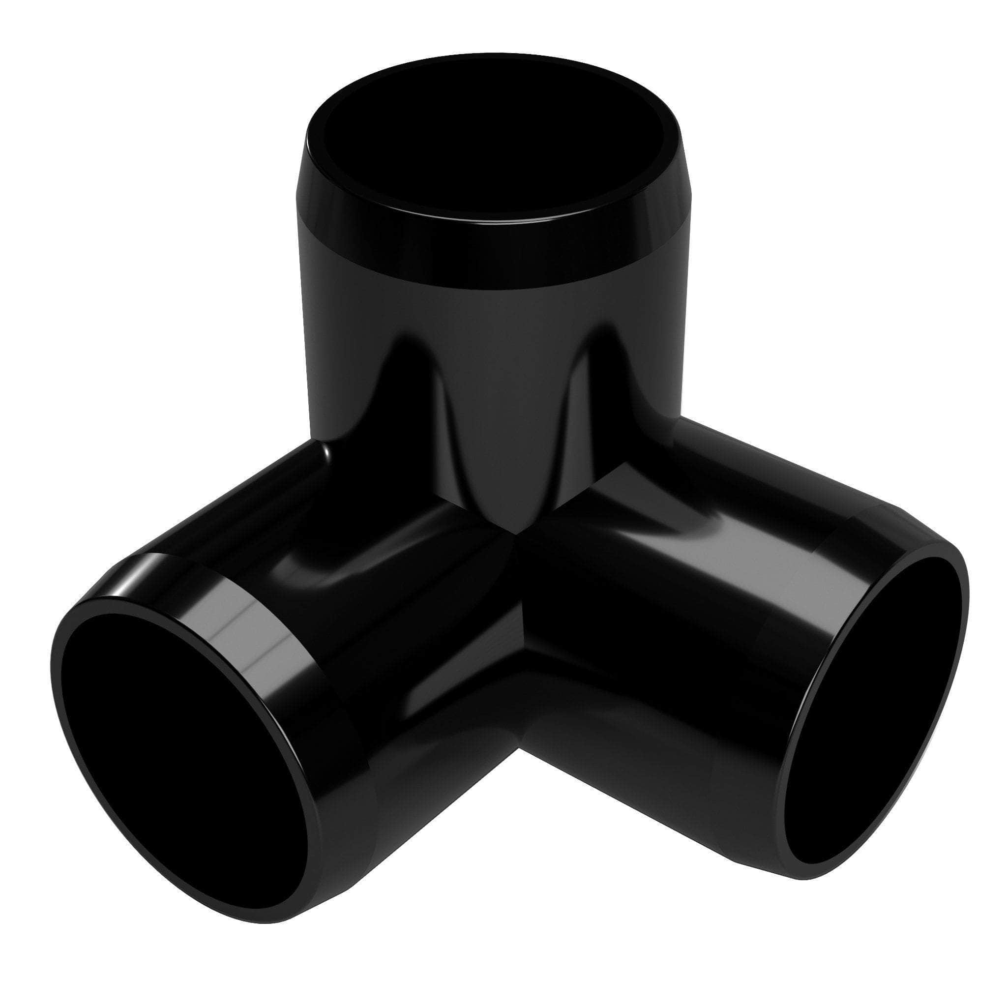 1-1/2 in. 3-Way Furniture Grade PVC Elbow Fitting - Black - FORMUFIT