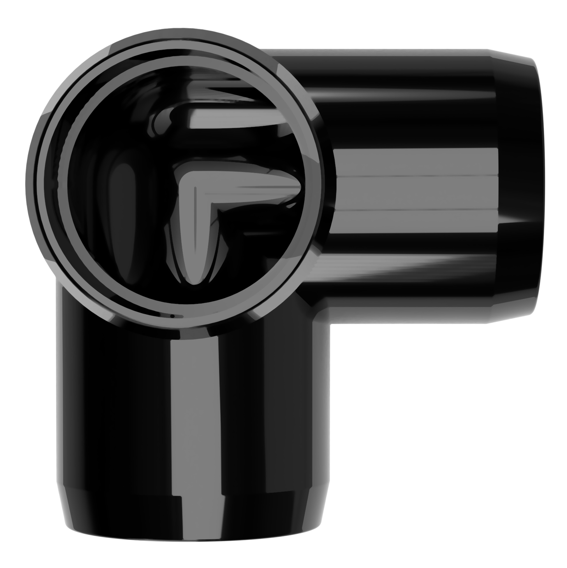 1-1/2 in. 3-Way Furniture Grade PVC Elbow Fitting - Black - FORMUFIT