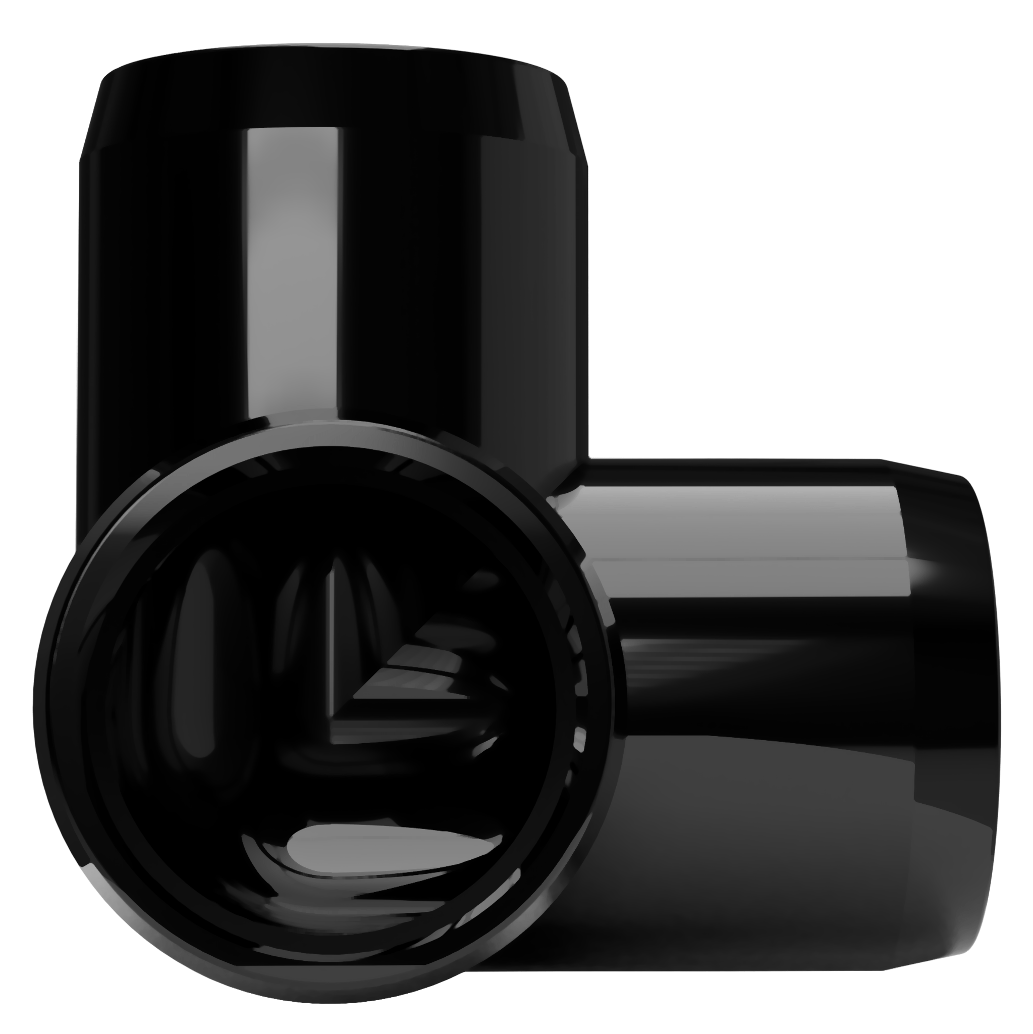 1-1/2 in. 3-Way Furniture Grade PVC Elbow Fitting - Black - FORMUFIT