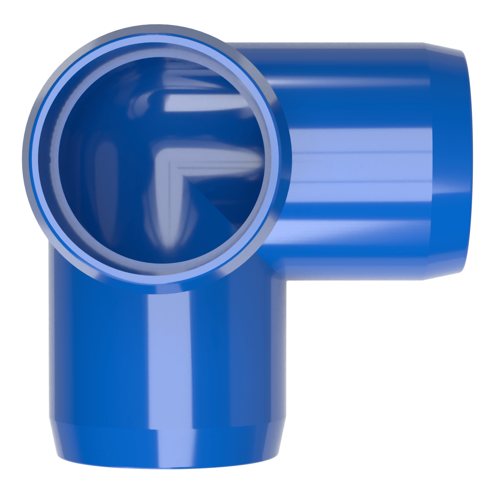 1-1/2 in. 3-Way Furniture Grade PVC Elbow Fitting - Blue - FORMUFIT