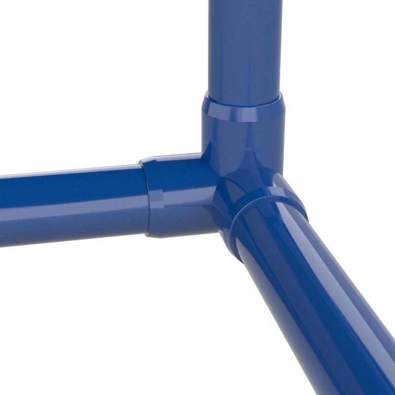 Load image into Gallery viewer, 1-1/2 in. 3-Way Furniture Grade PVC Elbow Fitting - Blue - FORMUFIT

