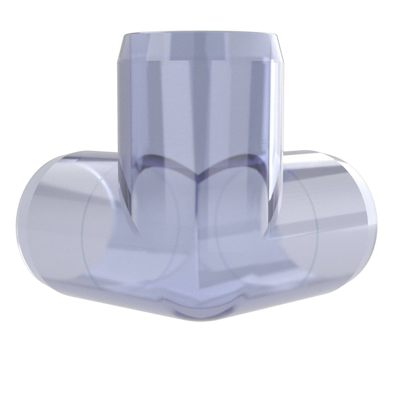 Load image into Gallery viewer, 1-1/2 in. 3-Way Furniture Grade PVC Elbow Fitting - Clear - FORMUFIT
