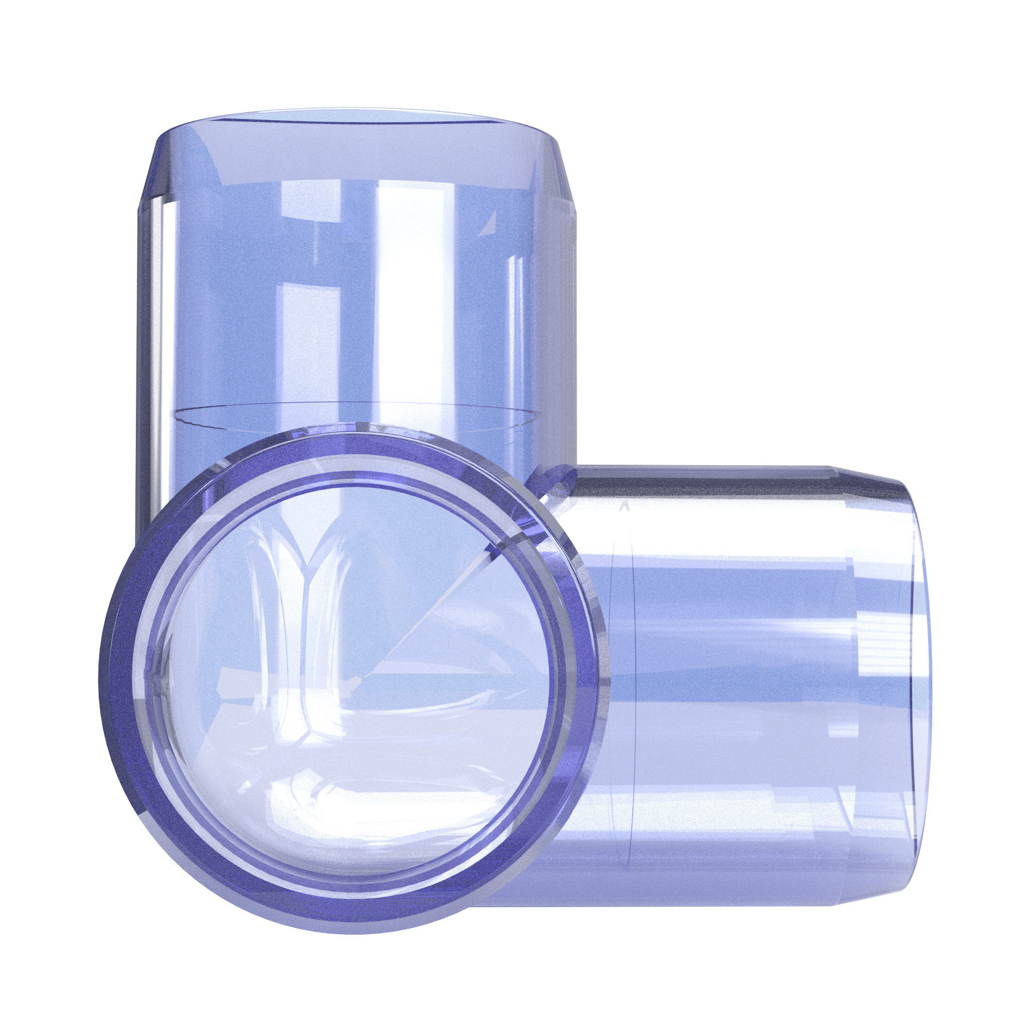 1-1/2 in. 3-Way Furniture Grade PVC Elbow Fitting - Clear - FORMUFIT