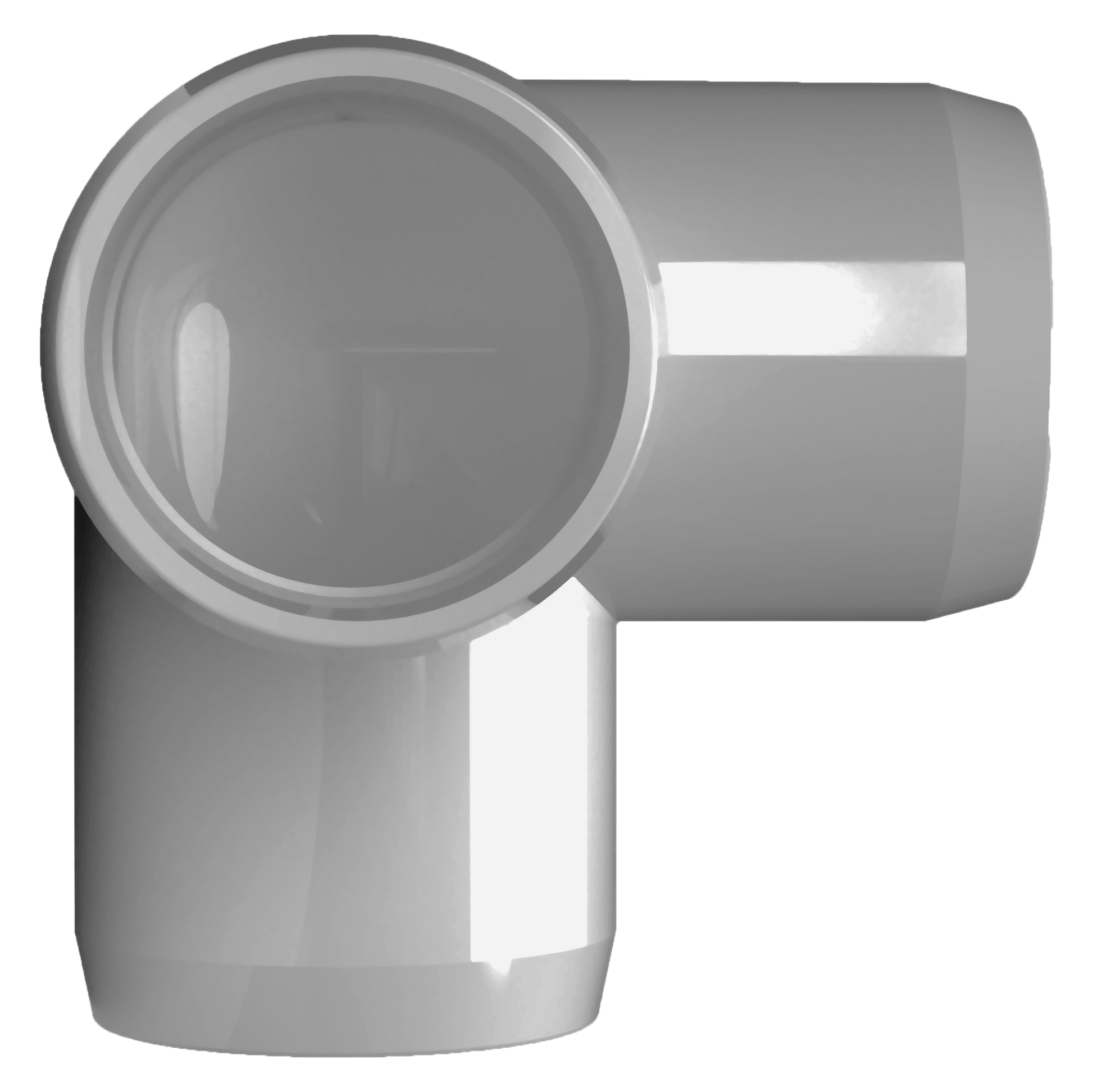 1-1/2 in. 3-Way Furniture Grade PVC Elbow Fitting - Gray - FORMUFIT