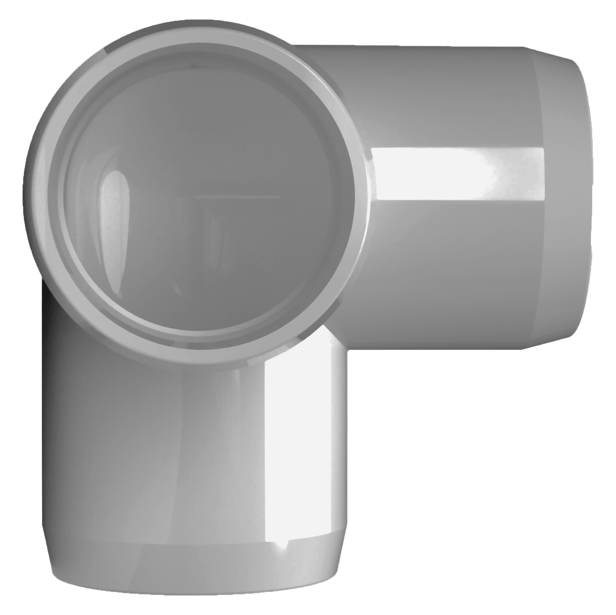 1-1/2 in. 3-Way Furniture Grade PVC Elbow Fitting - Gray - FORMUFIT