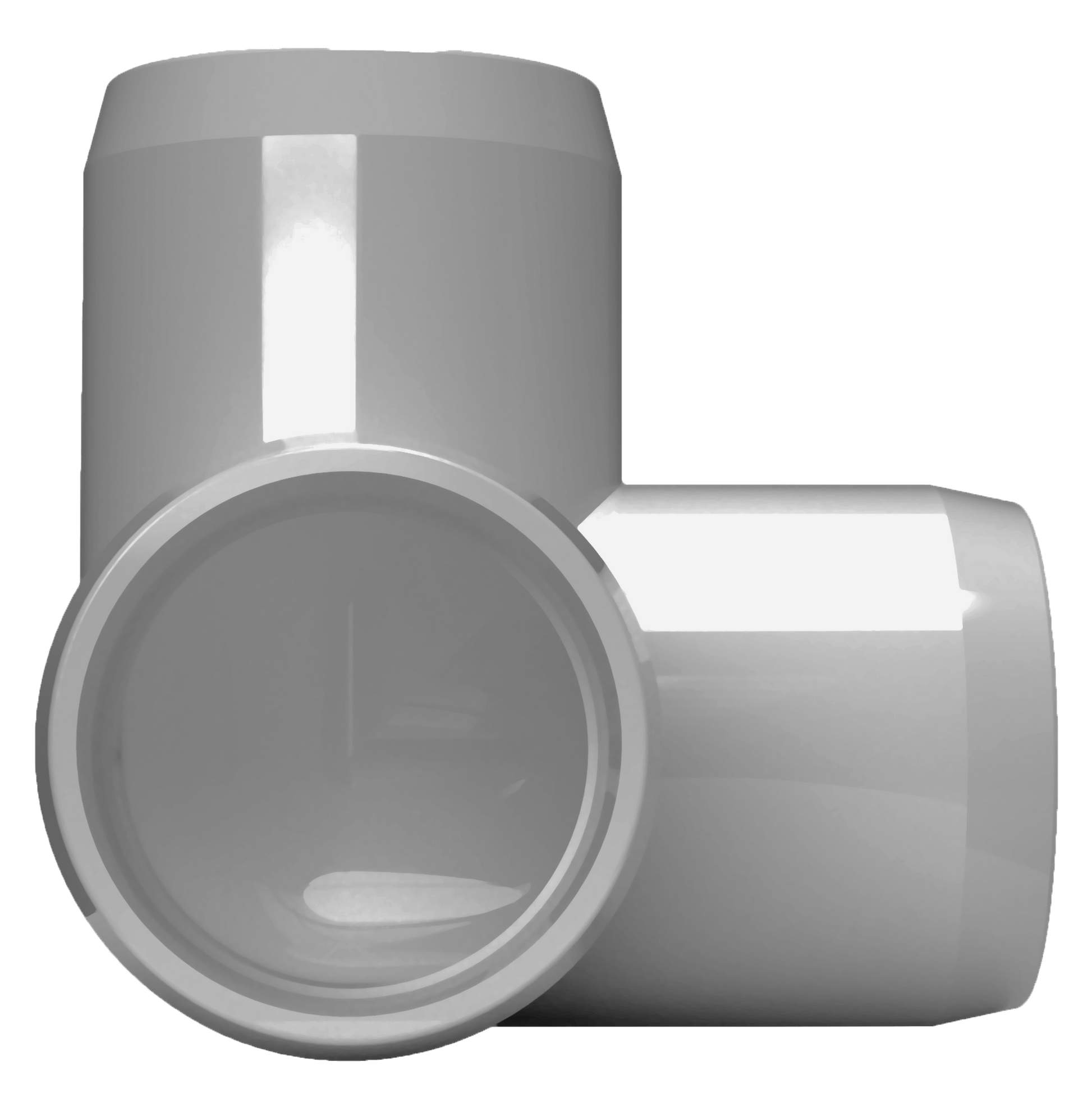 1-1/2 in. 3-Way Furniture Grade PVC Elbow Fitting - Gray - FORMUFIT