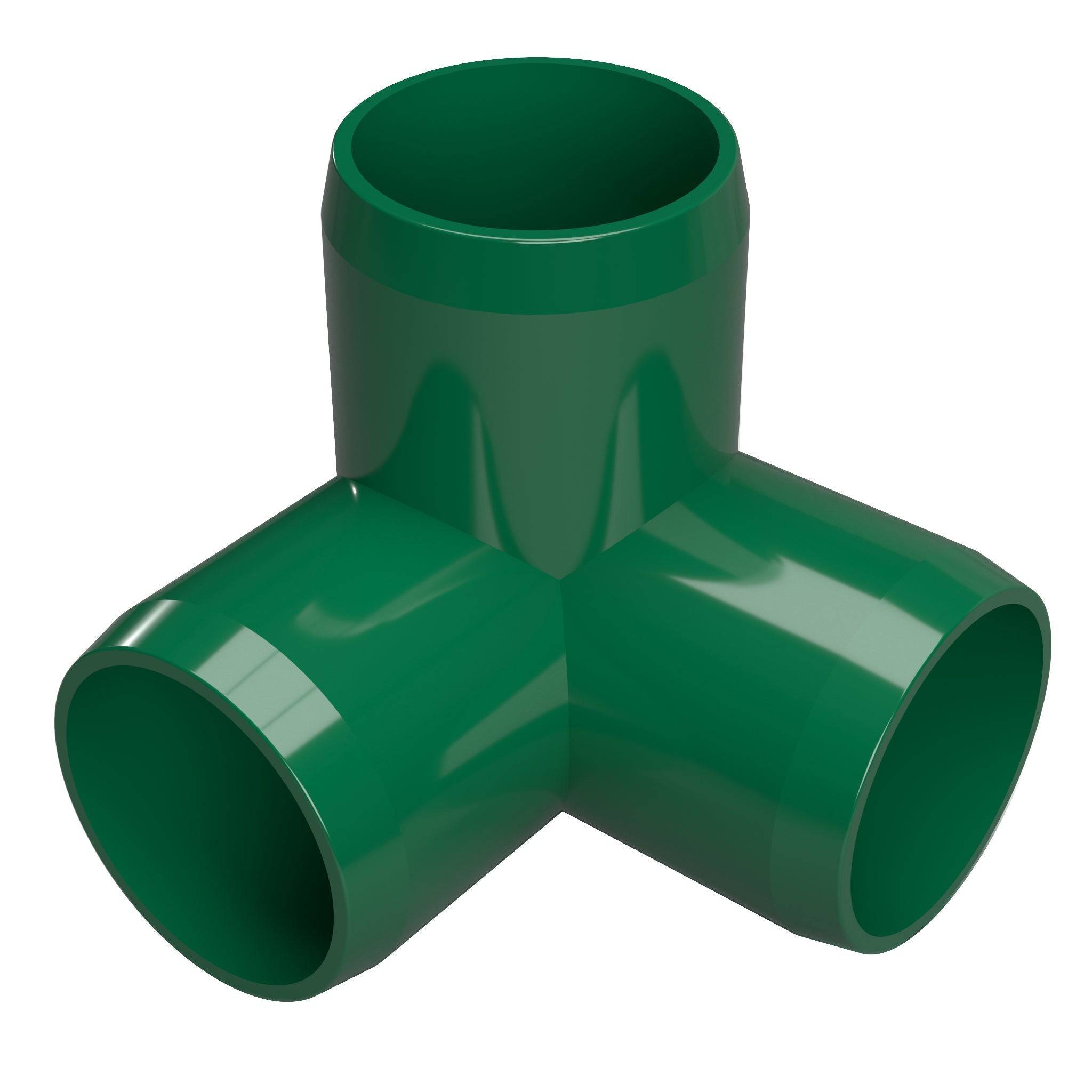 1-1/2 in. 3-Way Furniture Grade PVC Elbow Fitting - Green - FORMUFIT