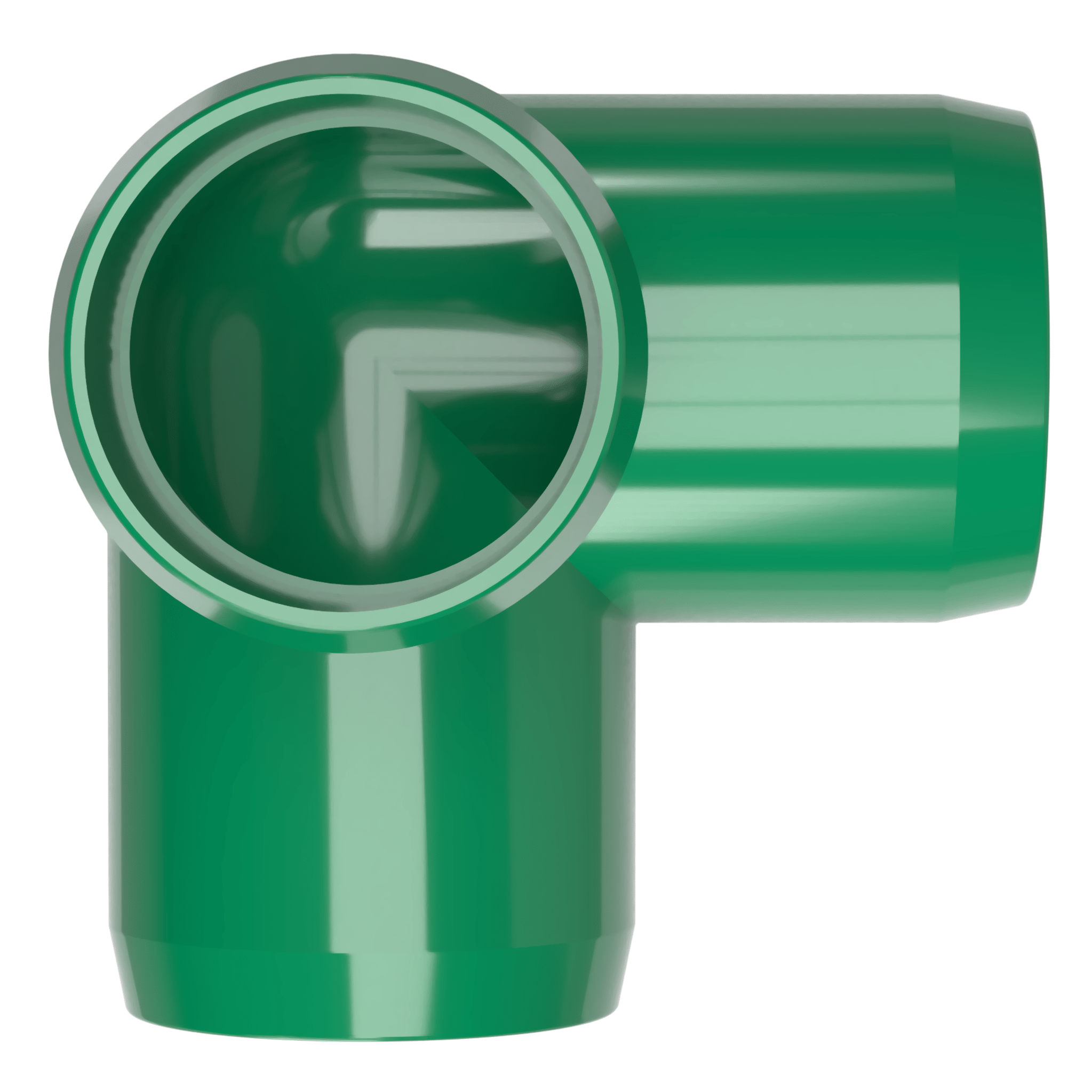 1-1/2 in. 3-Way Furniture Grade PVC Elbow Fitting - Green - FORMUFIT