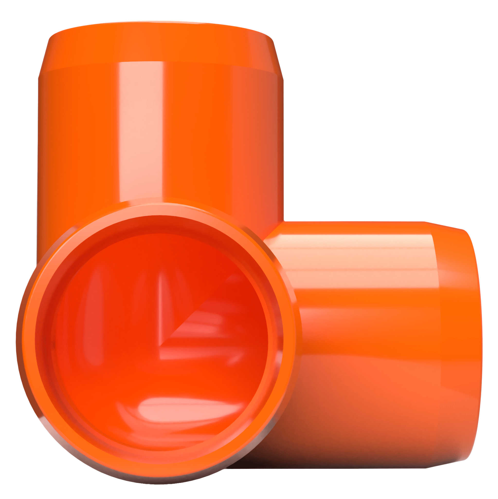 1-1/2 in. 3-Way Furniture Grade PVC Elbow Fitting - Orange - FORMUFIT