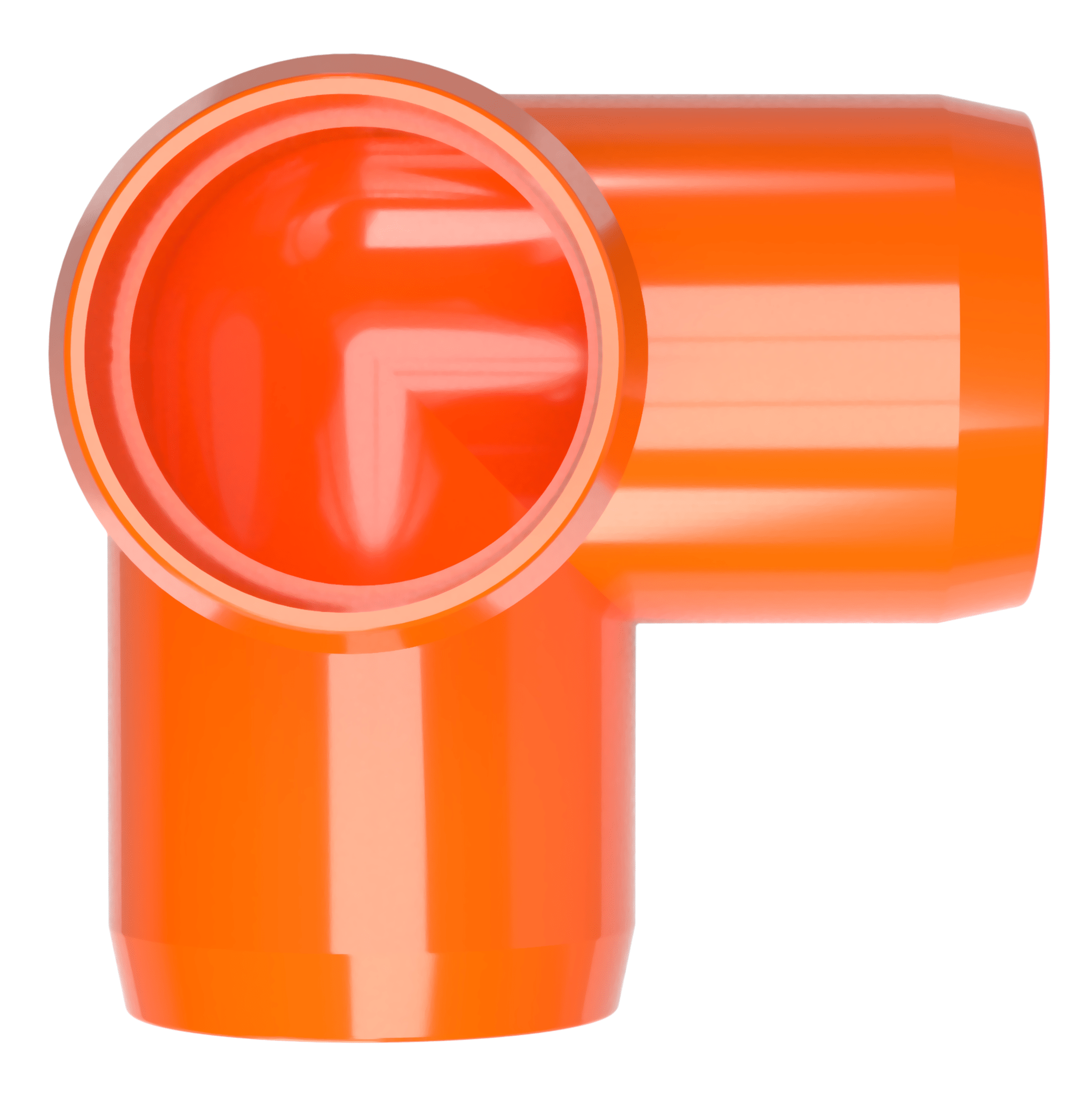 1-1/2 in. 3-Way Furniture Grade PVC Elbow Fitting - Orange - FORMUFIT