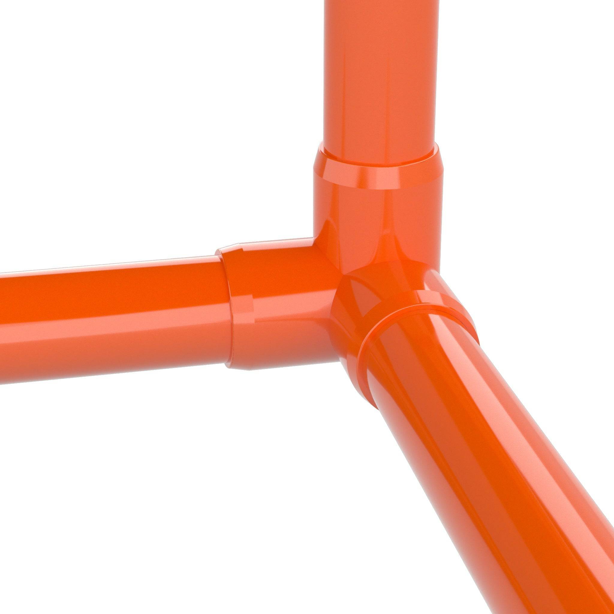 1-1/2 in. 3-Way Furniture Grade PVC Elbow Fitting - Orange - FORMUFIT