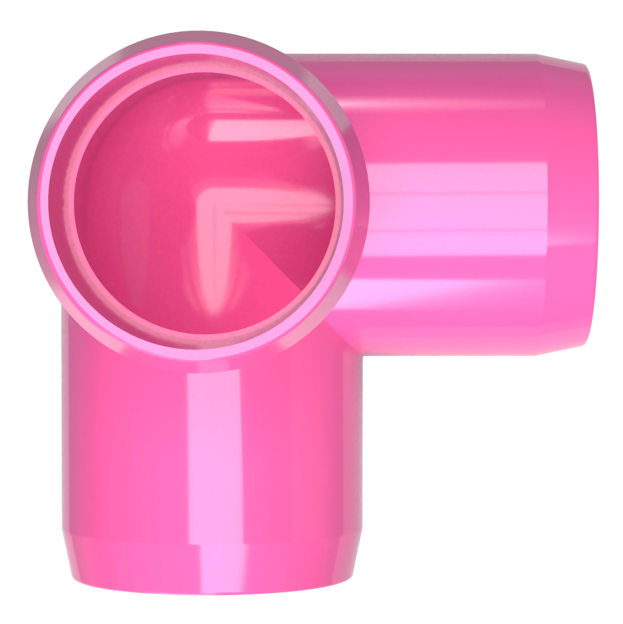 1-1/2 in. 3-Way Furniture Grade PVC Elbow Fitting - Pink - FORMUFIT