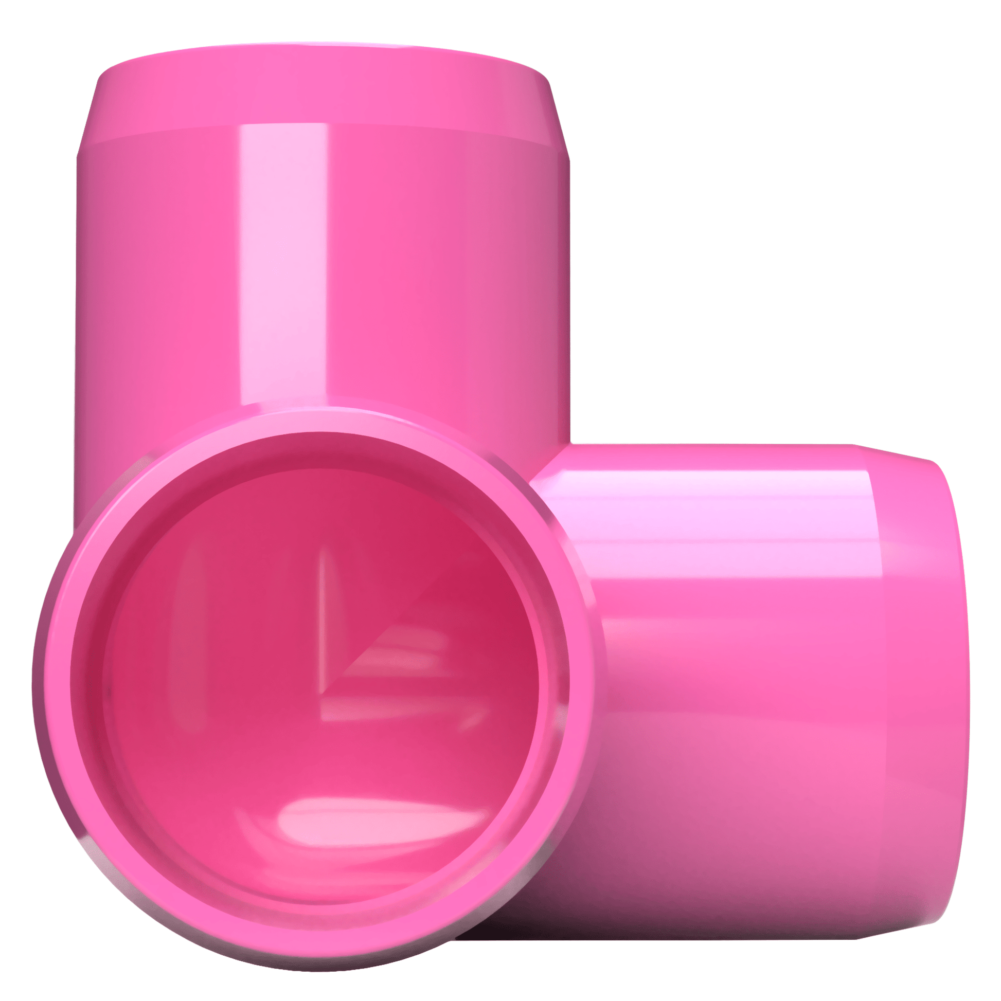 1-1/2 in. 3-Way Furniture Grade PVC Elbow Fitting - Pink - FORMUFIT